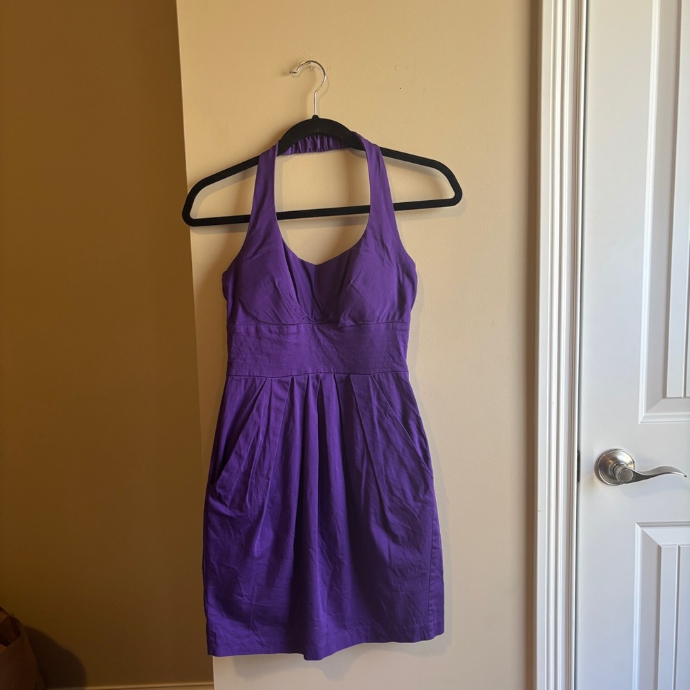 Halter Purple Mini Dress